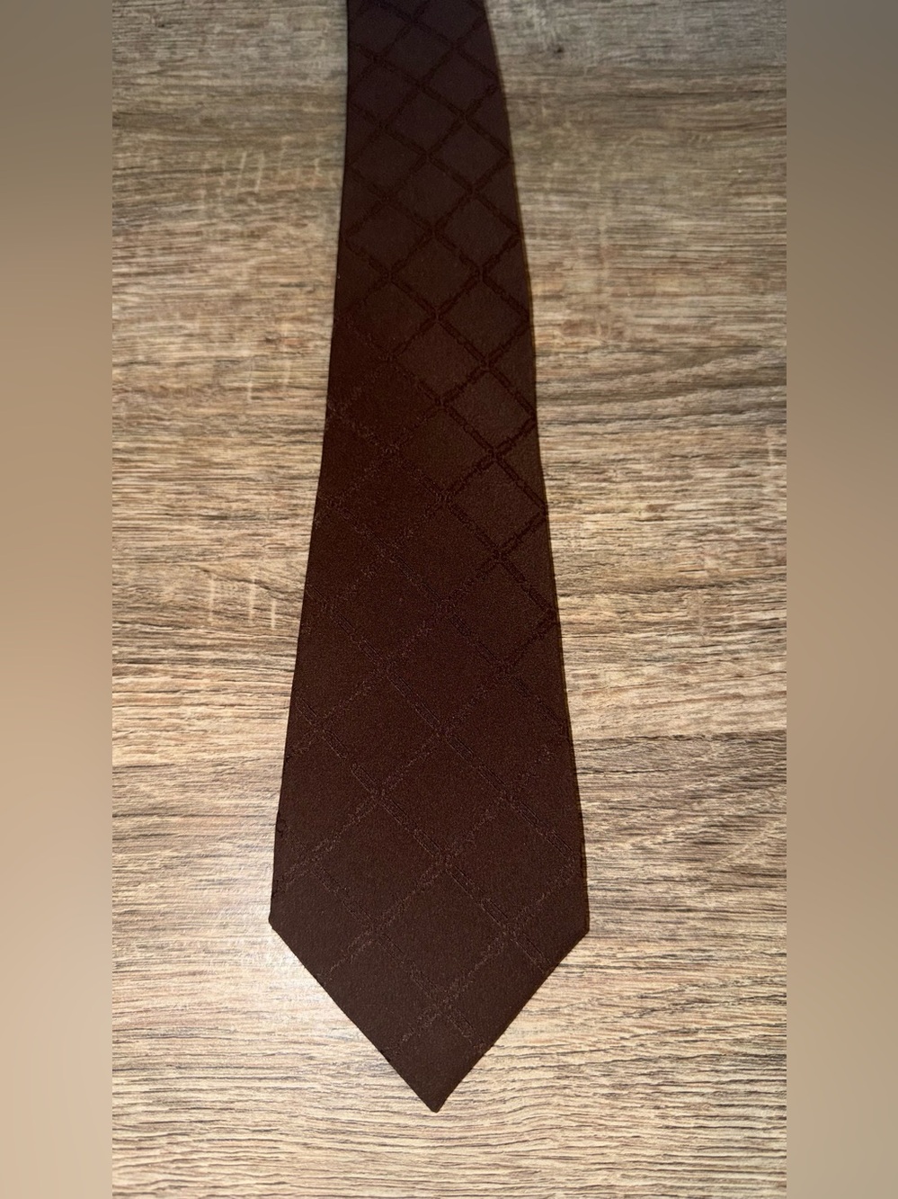 Celine Dark Chocolate Brown Diamond-Texture Men's Tie